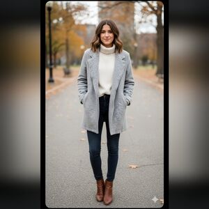 Rachel Zoe Woman's Wool Gray Coat Size S .